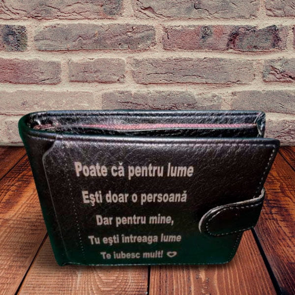 Portofel personalizat din piele naturala